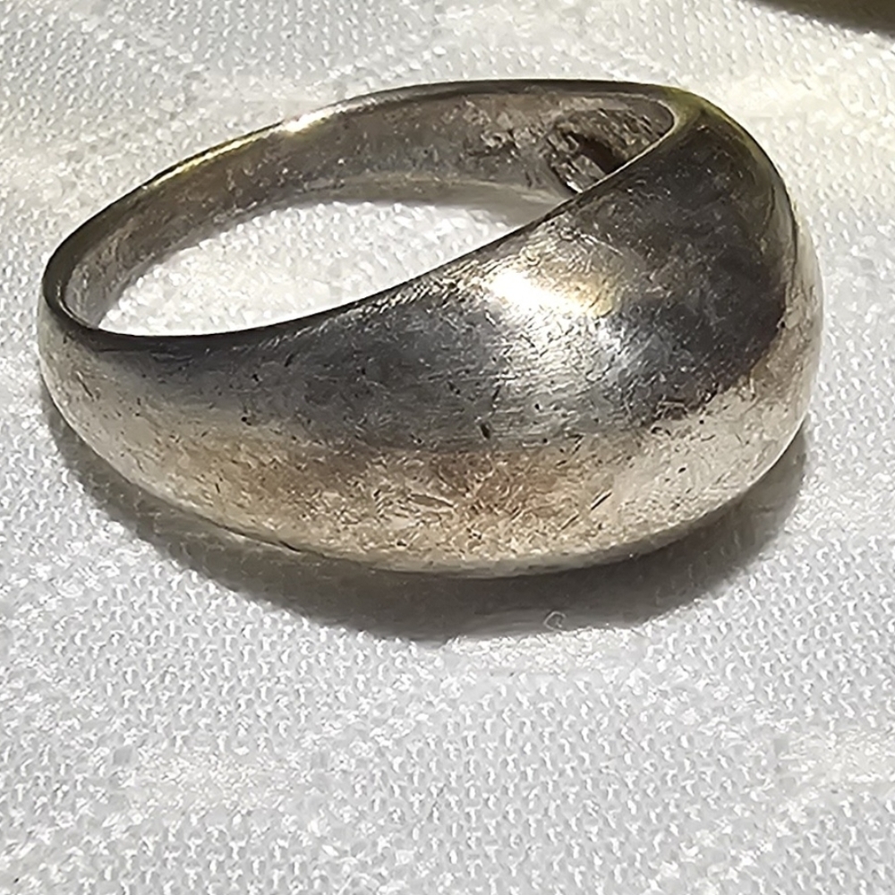 Dome Ring 💍 ▪︎□ Sterling Silver □▪︎ Interior Texture 《Size 7.5》Distressed Look